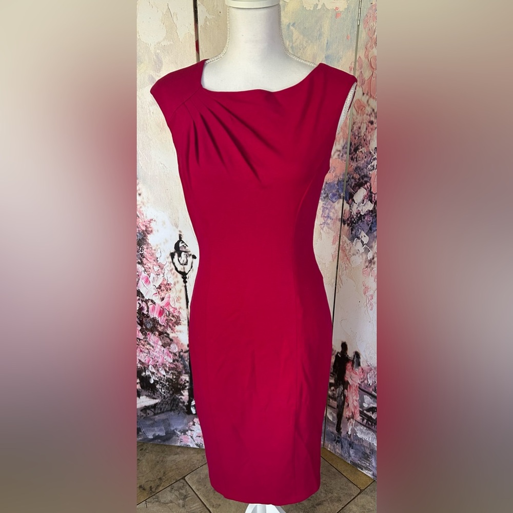 Cache - Elegant Raspberry Pink Sheath Dress. Size 6. 
Brand new, never worn